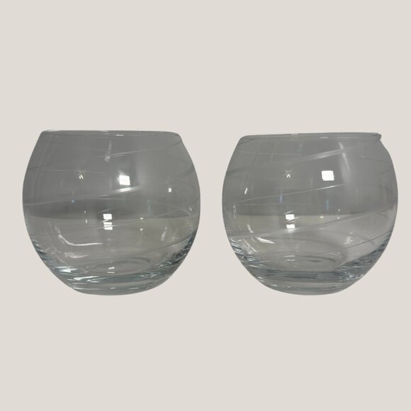 MIKASA Cheers Swirl Clear Glass Votive or Tea Lights Candle Holder - Picture 1 of 5